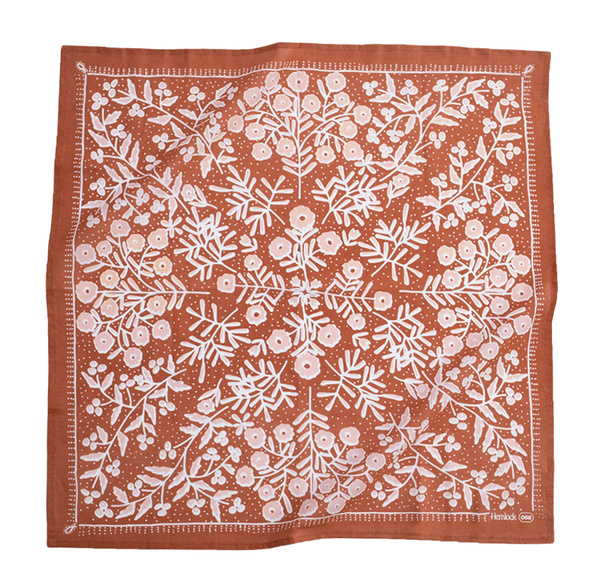 No. 058 Terra Cotta Floral Bandana