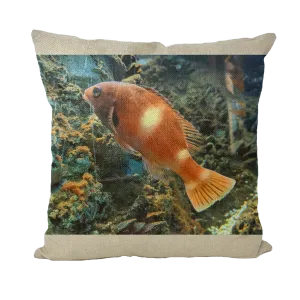 OrangeFishScene Throw Pillows