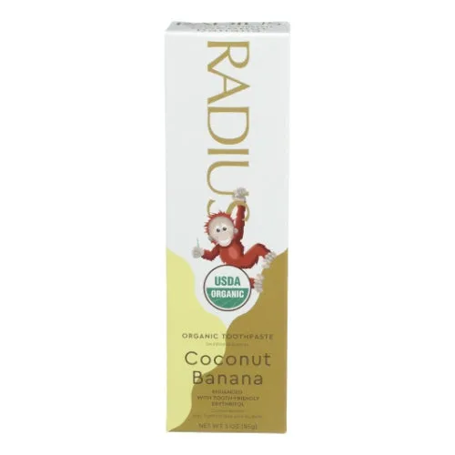 Organic Coconut Toothpaste Coconut Banana 3 Oz By Radius