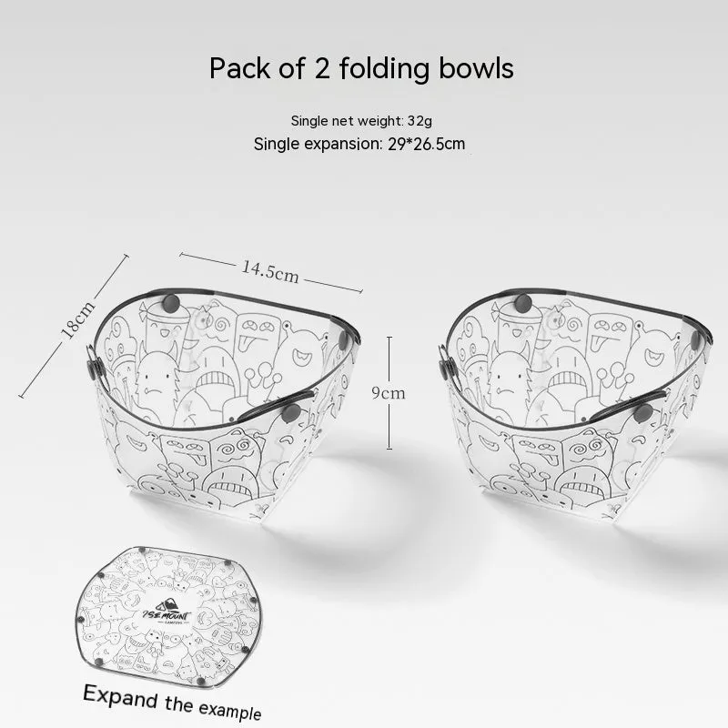 Outdoor Folding Bowls, Tableware, Portable Travel Plates