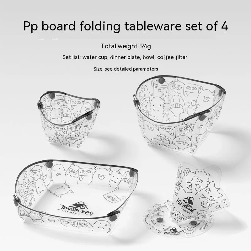 Outdoor Folding Bowls, Tableware, Portable Travel Plates