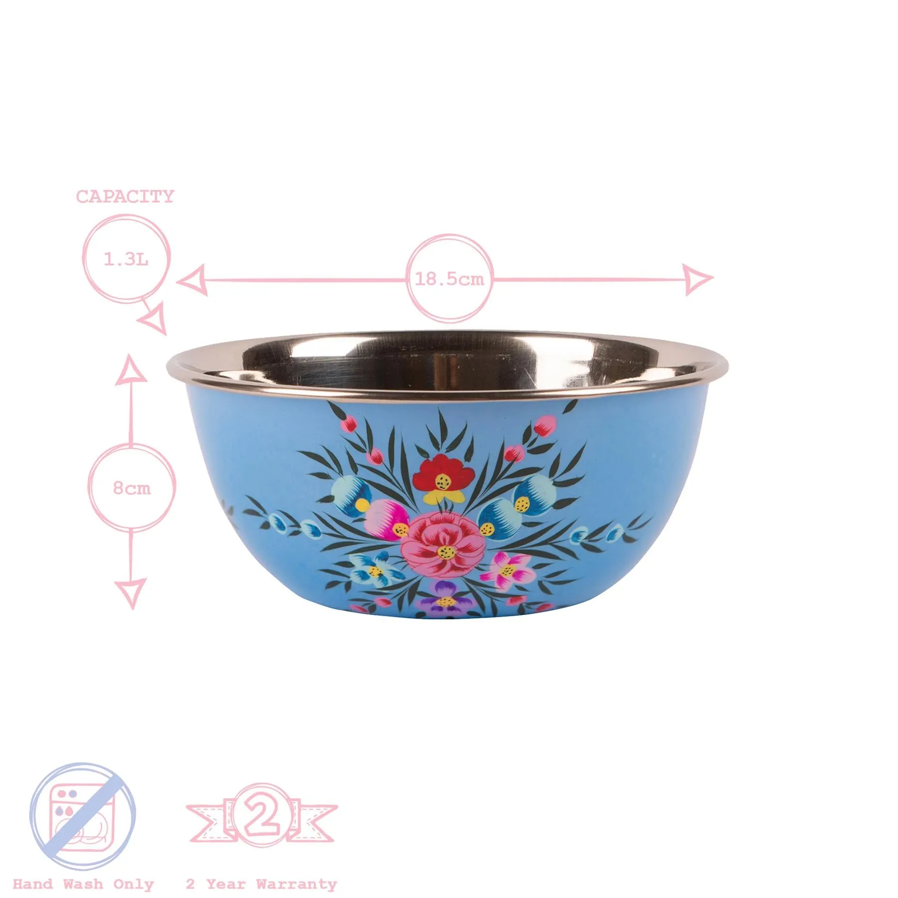 Pansy Hand-Painted Picnic Pasta Bowl - 18.5cm - By BillyCan