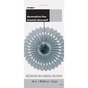 Paper Decorative  Fan 16" Silver