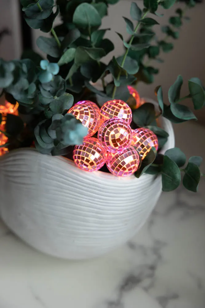 Pink Disco Ball Fairy Lights