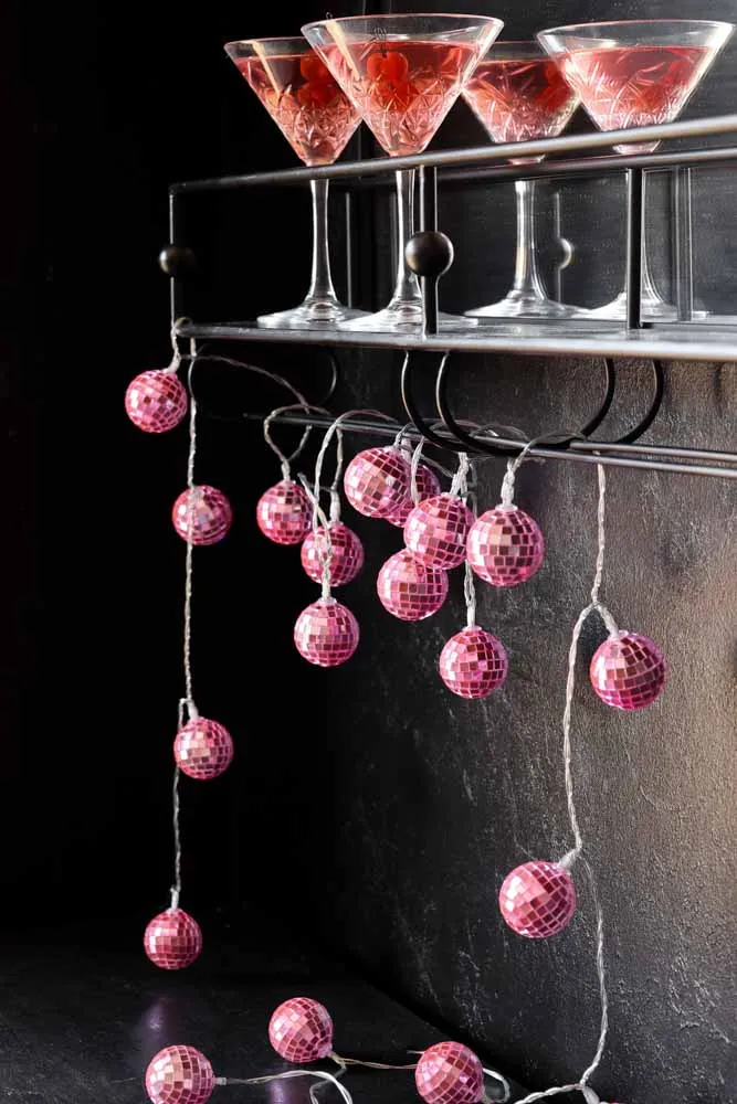 Pink Disco Ball Fairy Lights