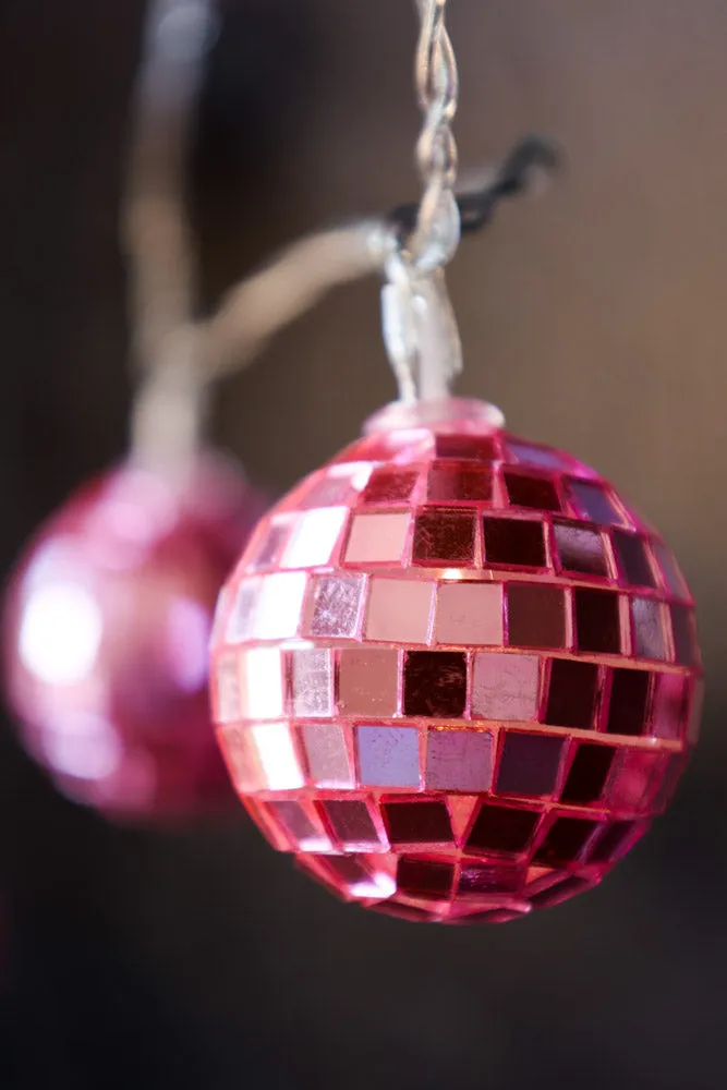 Pink Disco Ball Fairy Lights