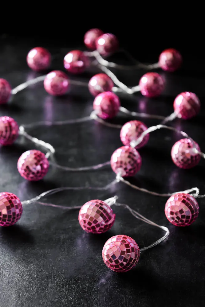 Pink Disco Ball Fairy Lights