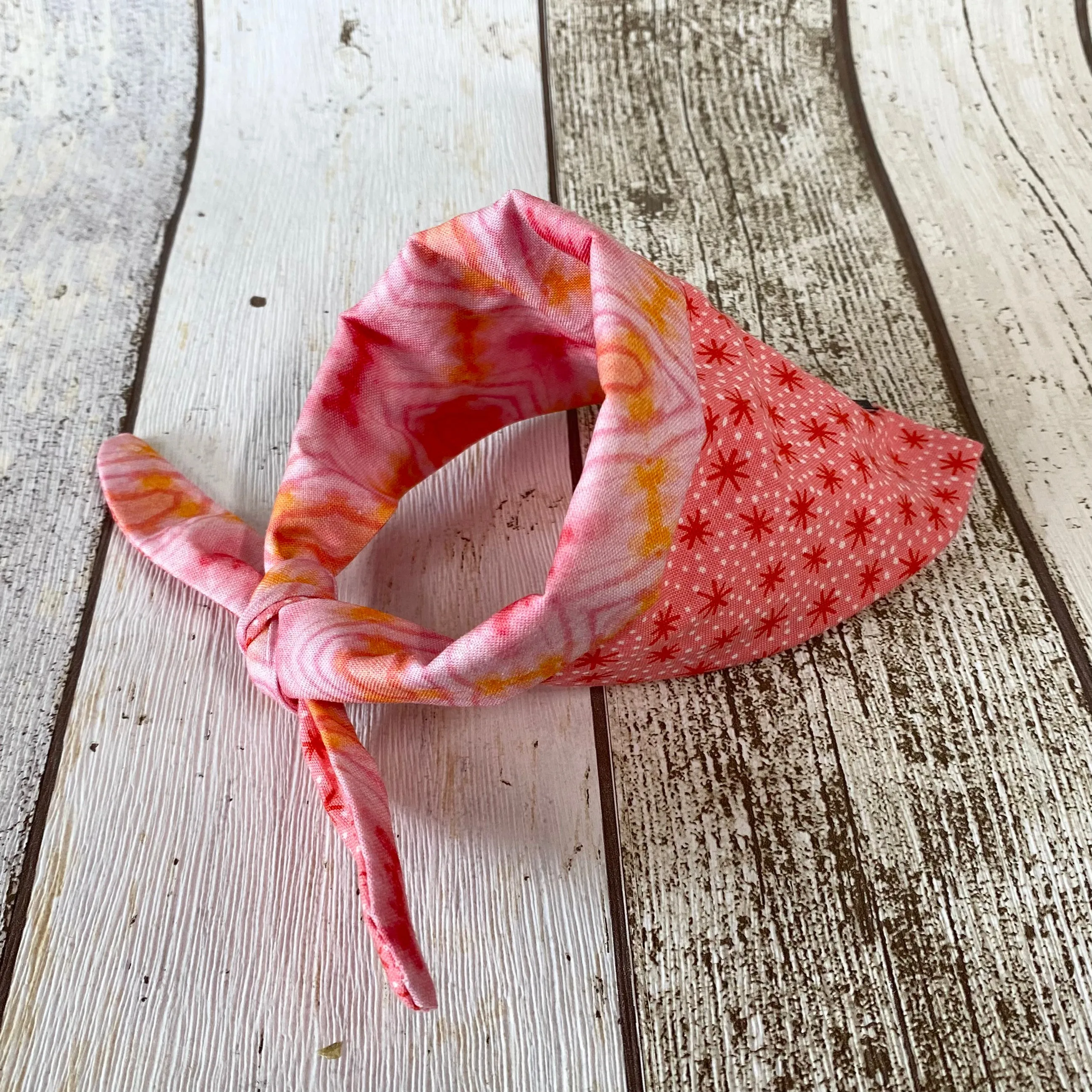 Pink Star Tie Dye Dog Bandana