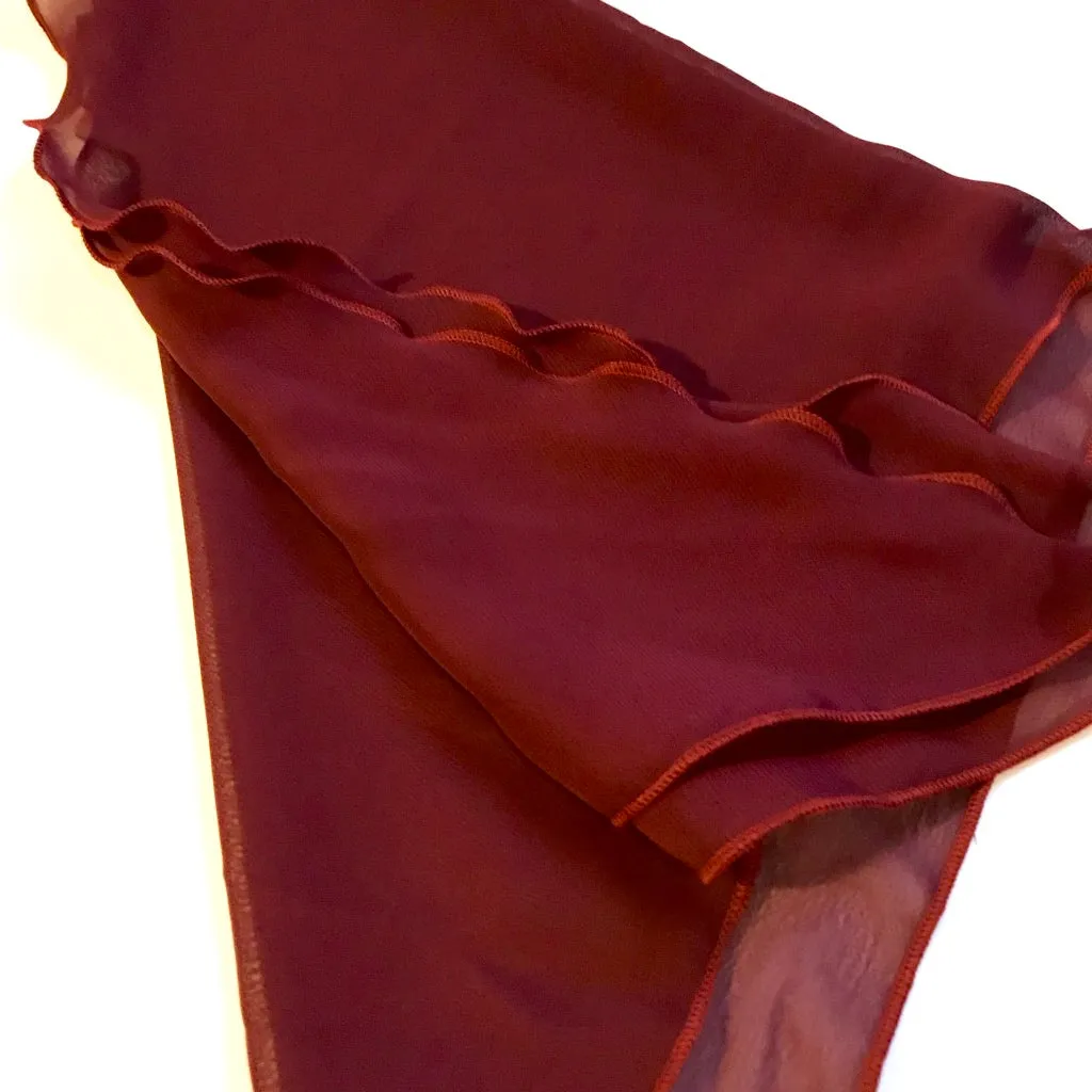 Plain Chiffon Chemo Alopecia Head Scarf Aubergine