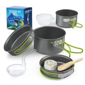 Portable Outdoor Tableware Camping Cookware 2-3 People Multifunctional Cooking Set for Outdoor Hiking Fishing Stove