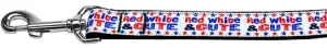 Red, White, And Cute! Nylon Dog Leash 3-8 Inch Wide 4ft Long