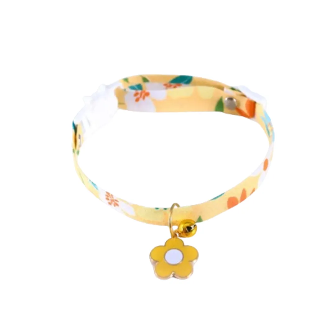 Safe Celestial Flower Kitten Collar with Bell