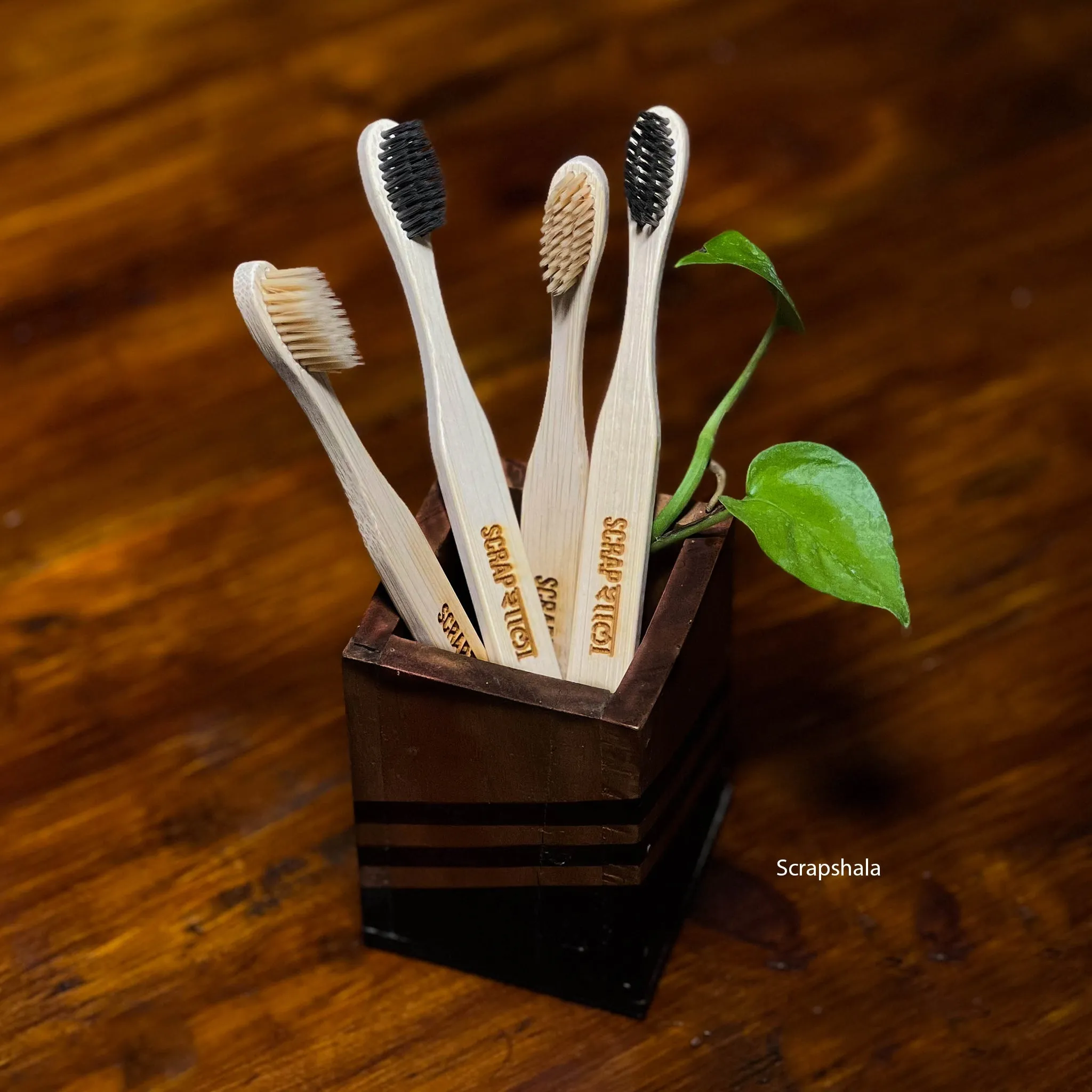 Scrapshala Bambooclean Toothbrush Kids pack | Natural Bamboo | Soft Bristles