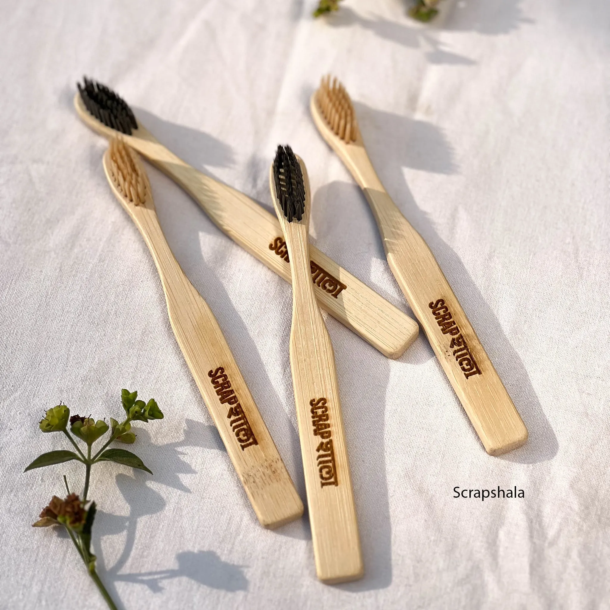 Scrapshala Bambooclean Toothbrush Kids pack | Natural Bamboo | Soft Bristles