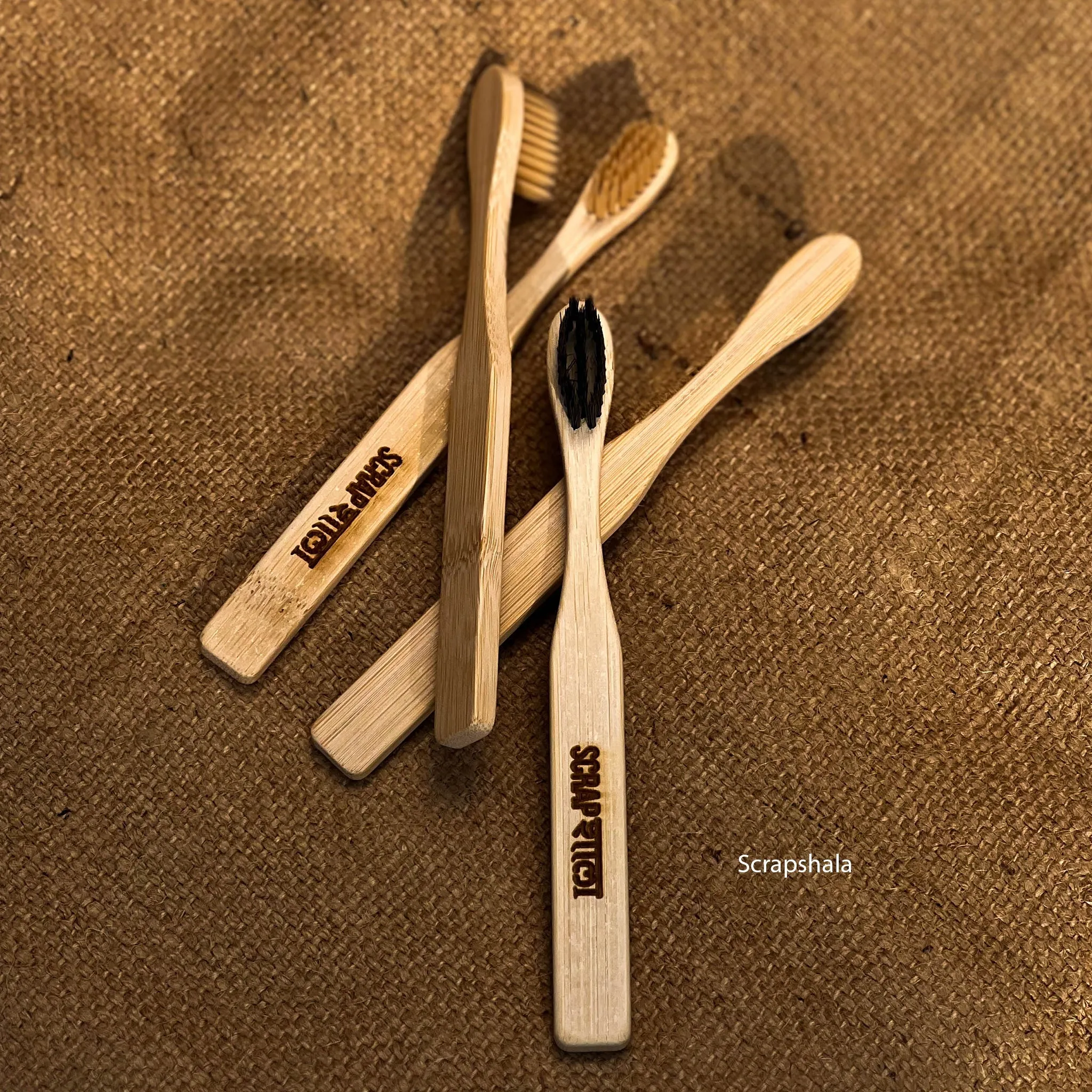 Scrapshala Bambooclean Toothbrush Kids pack | Natural Bamboo | Soft Bristles