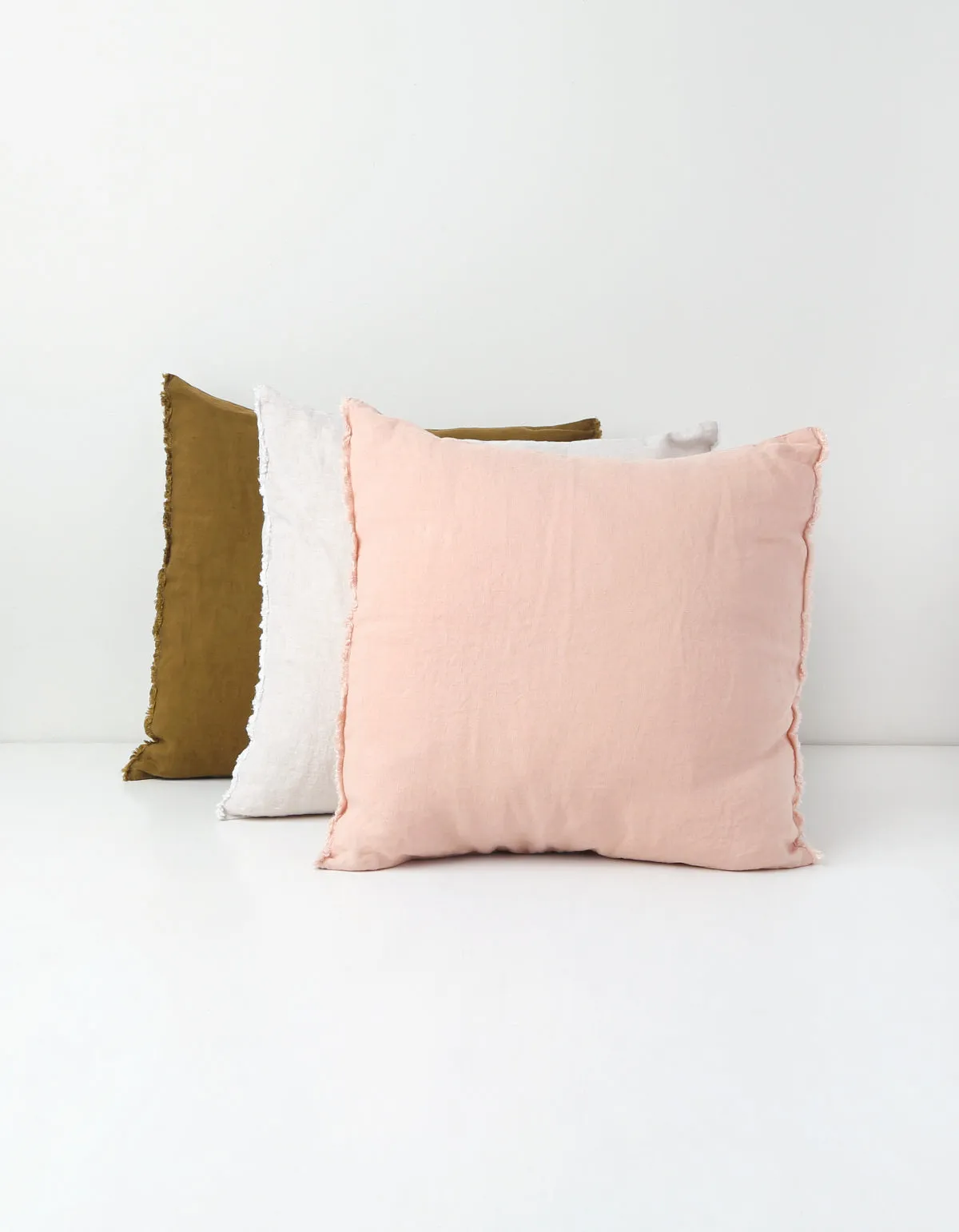 Small Stonewashed Natural Linen Pillow