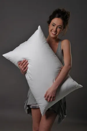 Standard Size Soft density LOW profile Pillow 98-99% White Premium Hand Select Polish Goose Down German Batiste TE270