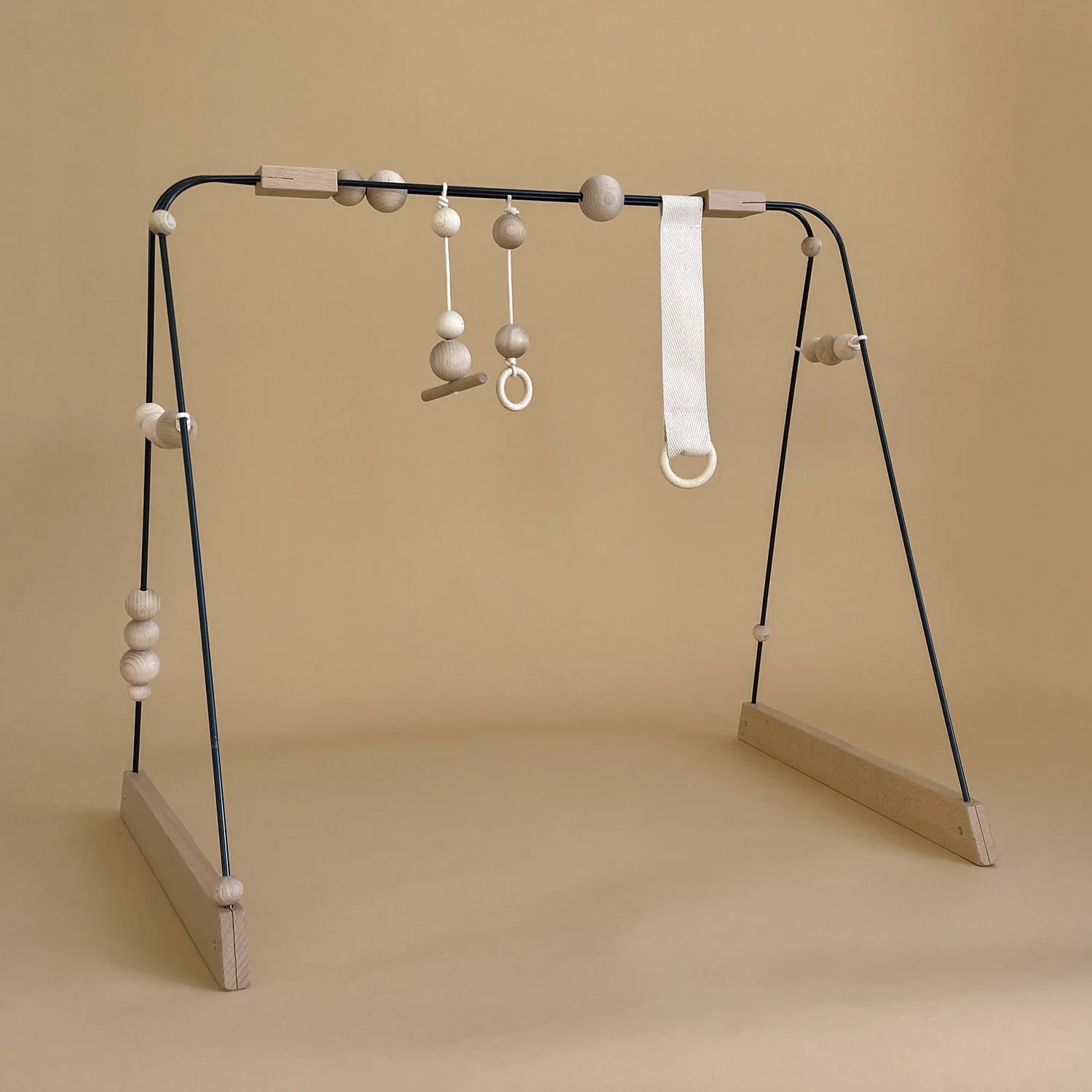 Steel and Wood Baby Gym - Dark Grey