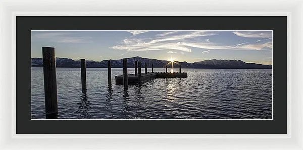 Sun Burst Over Mt Tallac - Framed Print