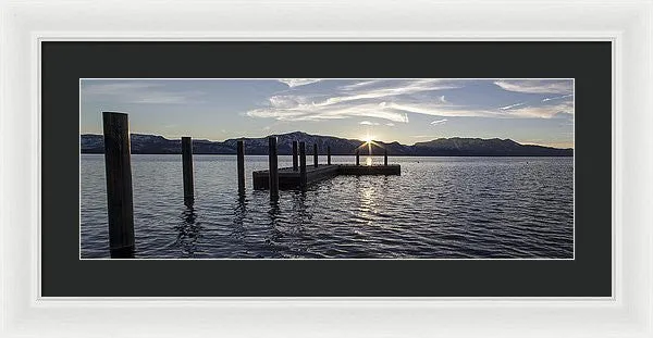 Sun Burst Over Mt Tallac - Framed Print