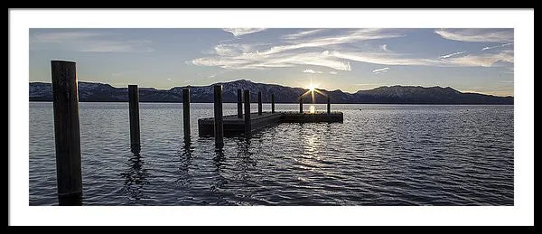 Sun Burst Over Mt Tallac - Framed Print