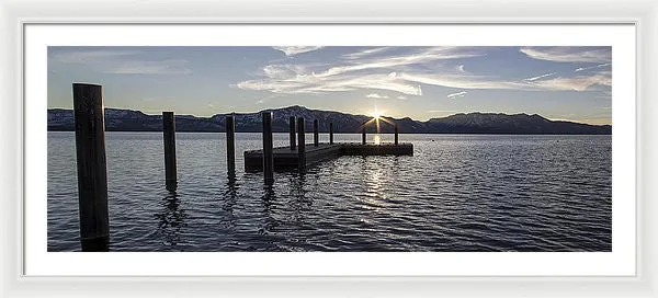 Sun Burst Over Mt Tallac - Framed Print