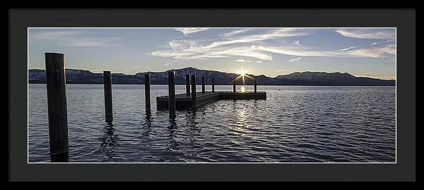 Sun Burst Over Mt Tallac - Framed Print