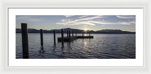 Sun Burst Over Mt Tallac - Framed Print