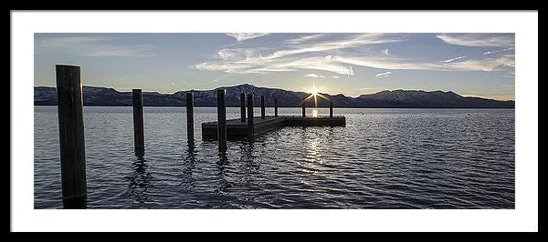 Sun Burst Over Mt Tallac - Framed Print