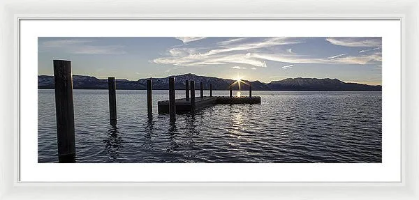 Sun Burst Over Mt Tallac - Framed Print