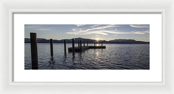 Sun Burst Over Mt Tallac - Framed Print