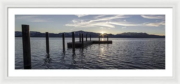 Sun Burst Over Mt Tallac - Framed Print