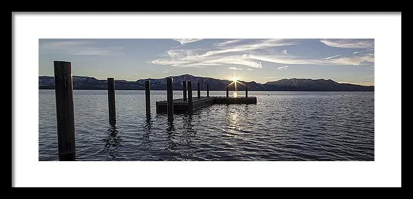 Sun Burst Over Mt Tallac - Framed Print