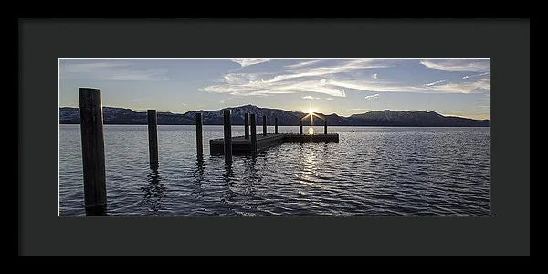 Sun Burst Over Mt Tallac - Framed Print