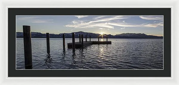 Sun Burst Over Mt Tallac - Framed Print