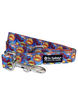 Superhero Yellow Red Blue Yellow Fun, Bright Dog Leash