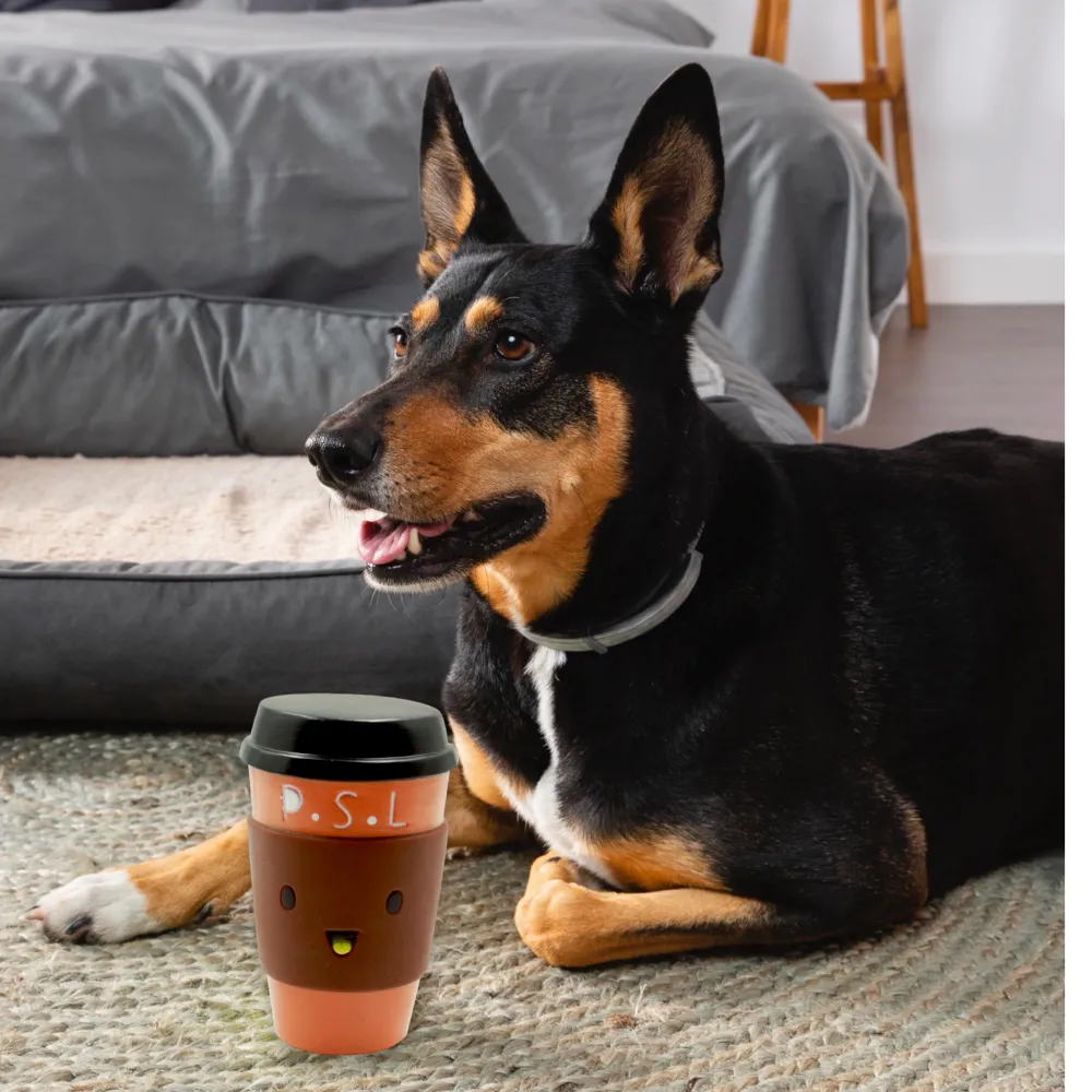 Talking Dog Club On The Go Coffee Cup Toy for Dogs (Brown)