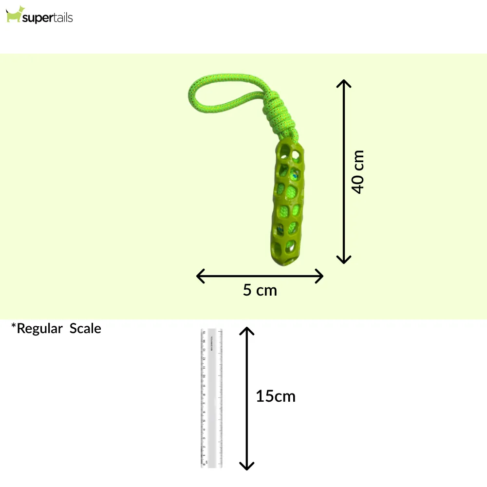 Talking Dog Club Tug and Pull Squeaky Rope Toy for Dogs (Green)