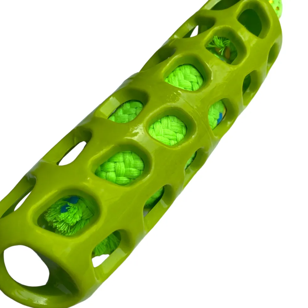 Talking Dog Club Tug and Pull Squeaky Rope Toy for Dogs (Green)