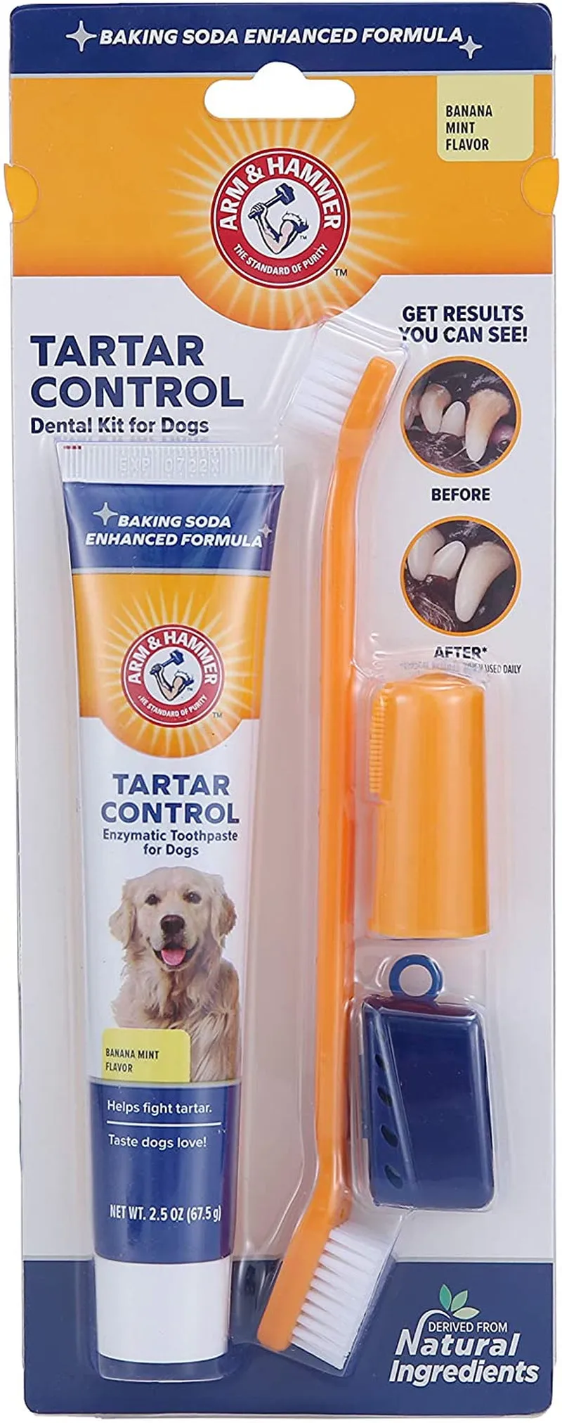 Tartar Control Kit for Dogs- Toothpaste, Toothbrush & Fingerbrush