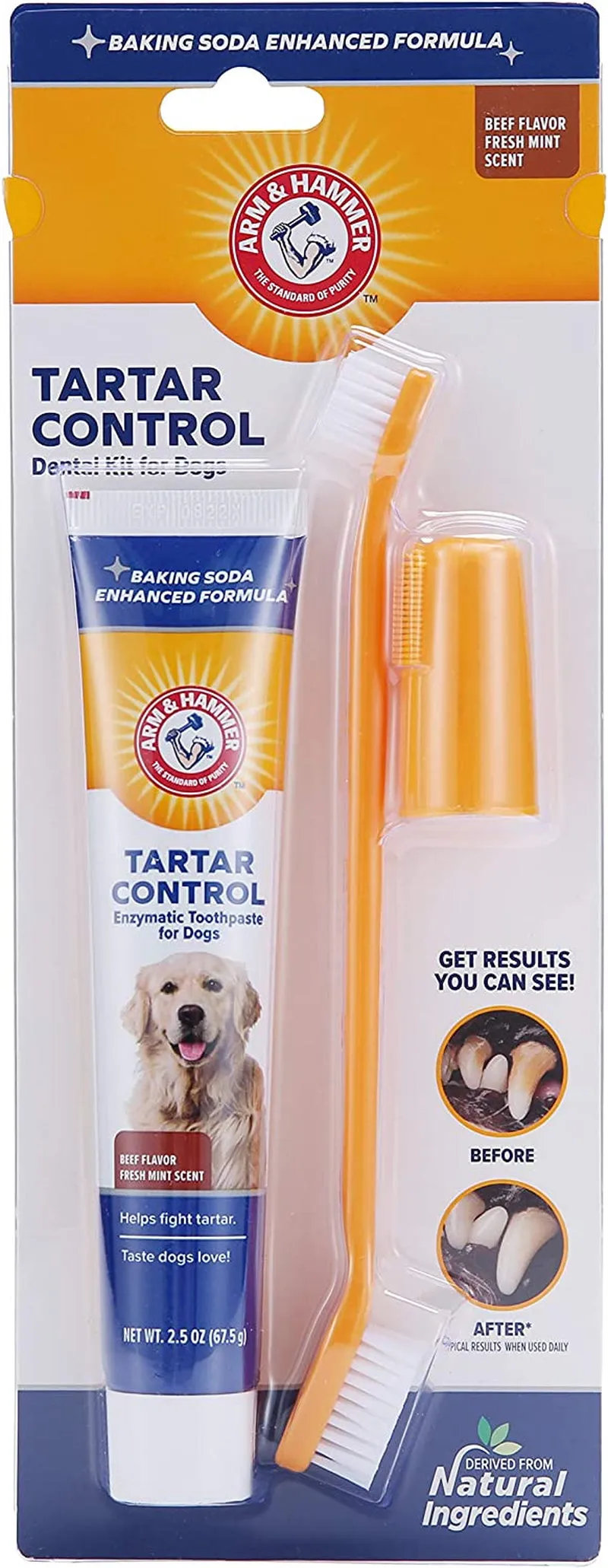 Tartar Control Kit for Dogs- Toothpaste, Toothbrush & Fingerbrush