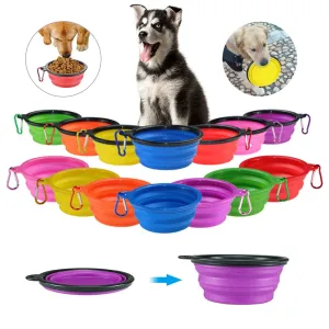 Travel Silicone Bowl Portable Foldable Collapsible Pet Bowl