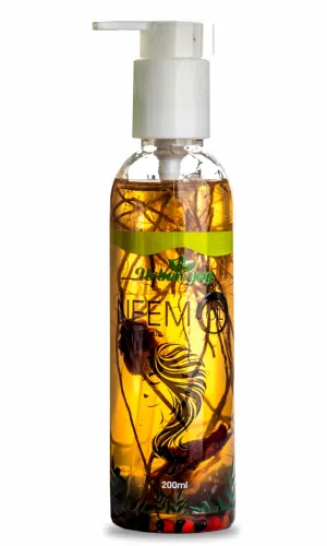 Urban yog Ayurvedic jadibuti Neem Oil for Hair, Face & Skin Enhance Growth for Dry and Damaged Hair, Best Skin Moisturizer with Herbs for a Lice Free, Healthier Scalp and Acne-Prone Skin, 200ml