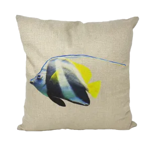 White Black Fish Stripe Throw Pillows