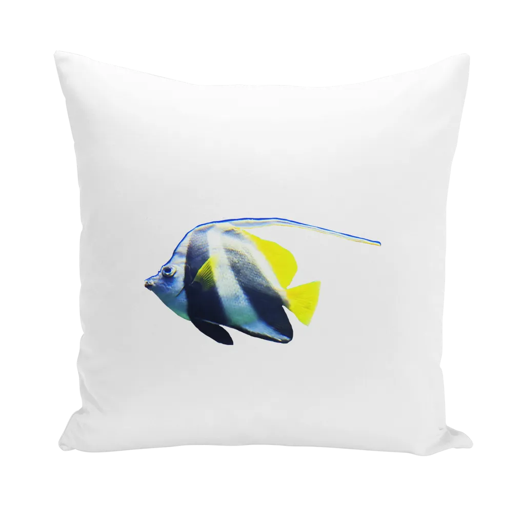 White Black Fish Stripe Throw Pillows