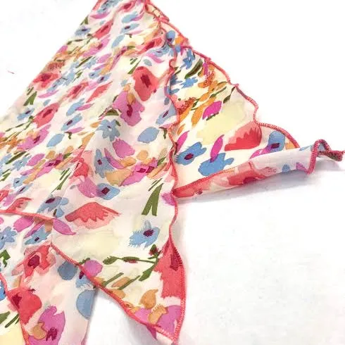 Women's Cancer Bright Floral Chiffon Head Scarf