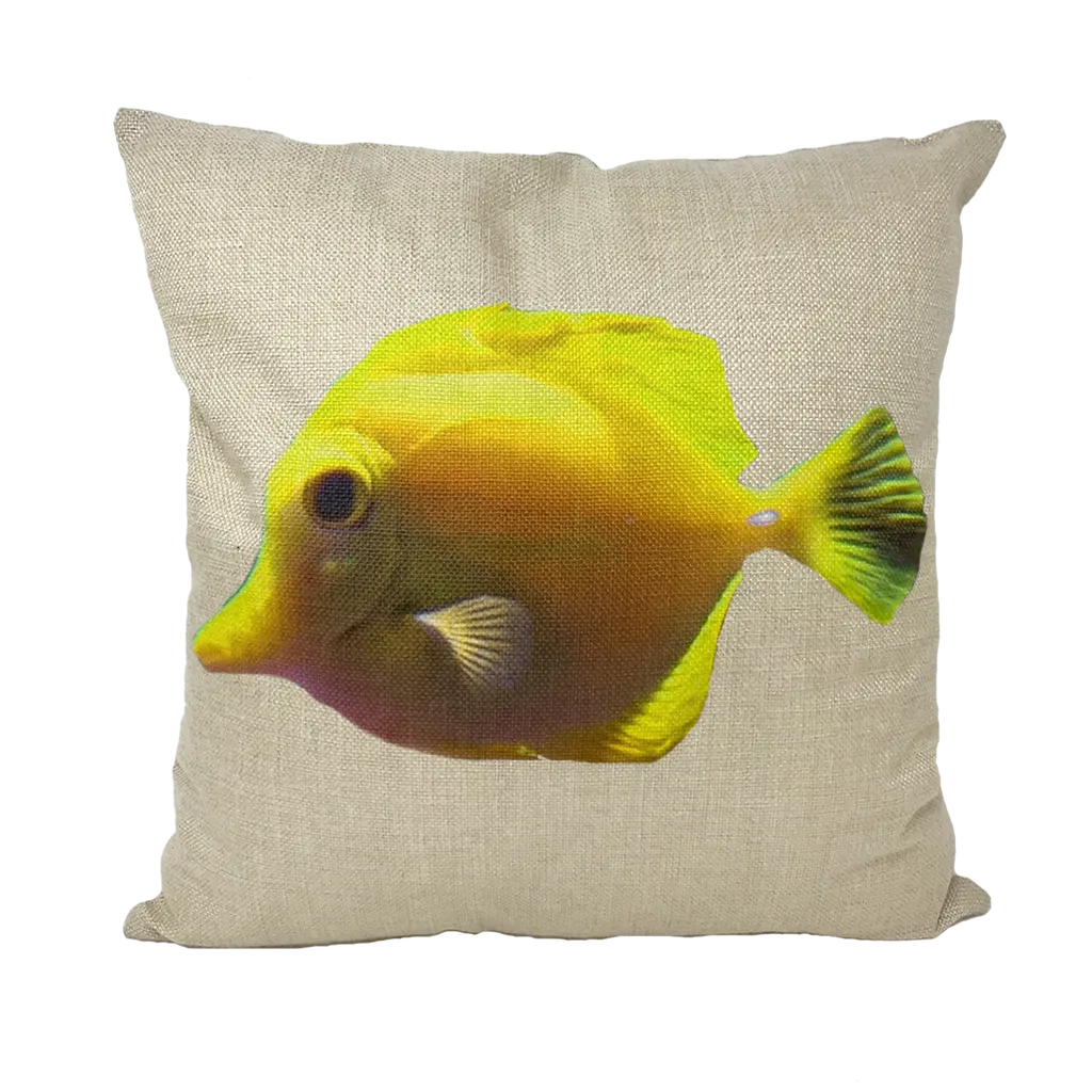 Yellow Fish Throw Pillows