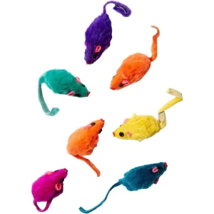 Zanies Rainbow Mice Cheese Wedge Cat Toy Assorted